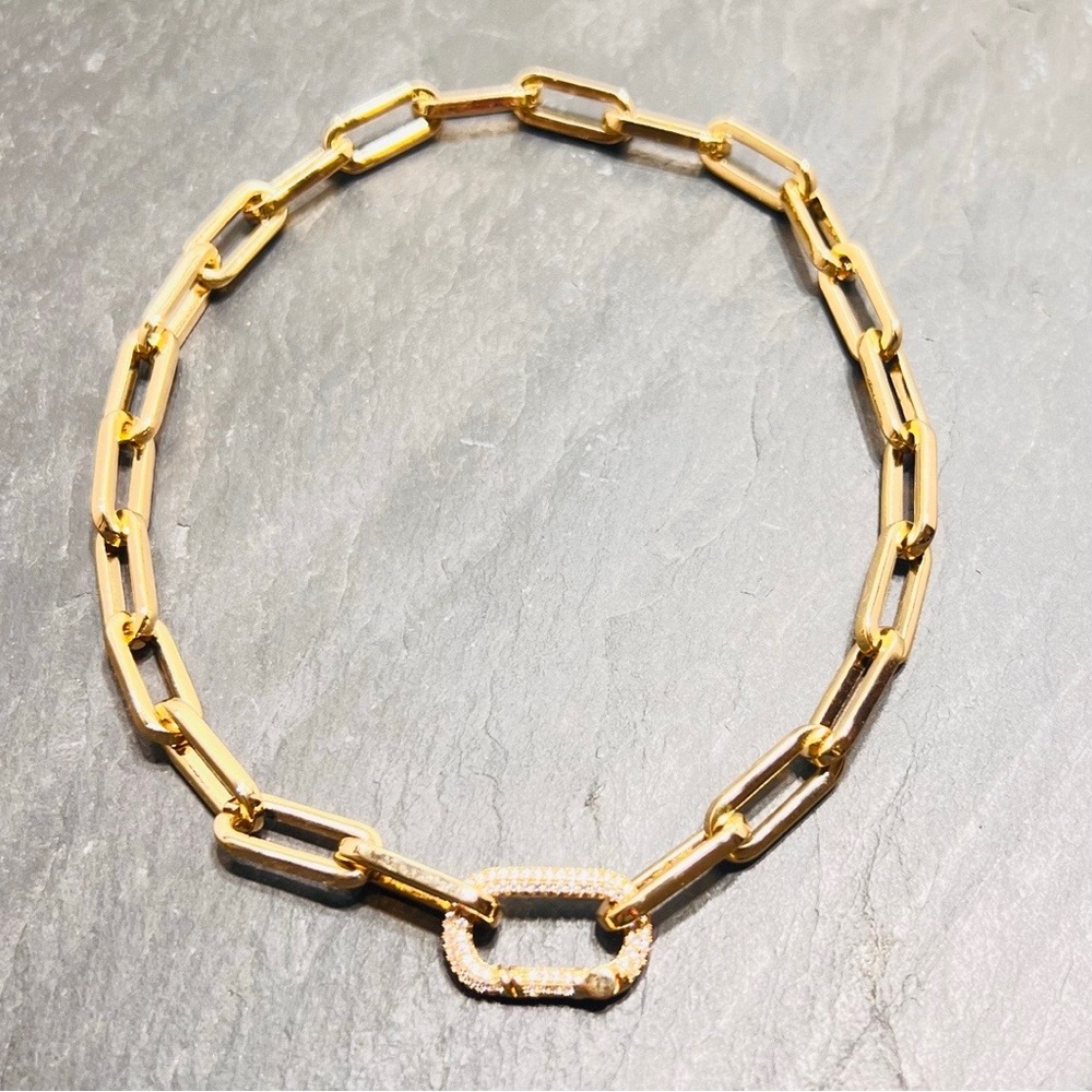 🍋2/$30 New Chunky Gold Link Necklace - Picture 2 of 3